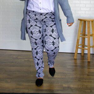 INC ~ Black & White Paisley Pants ~ Size 16